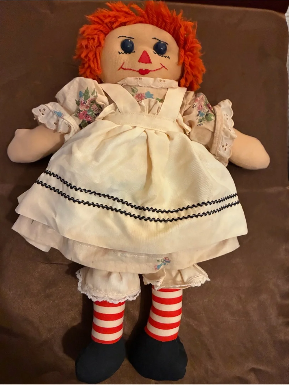 vintage raggedy Ann and Andy doll Pair 16 inch (Andy’s arm is held on with pins)